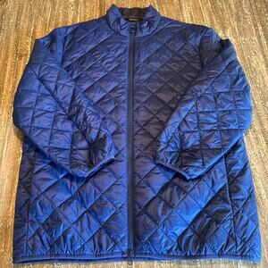 Barbour Jacket Men’s Quilted Full Zip Bomber Coat Blue, X-Large